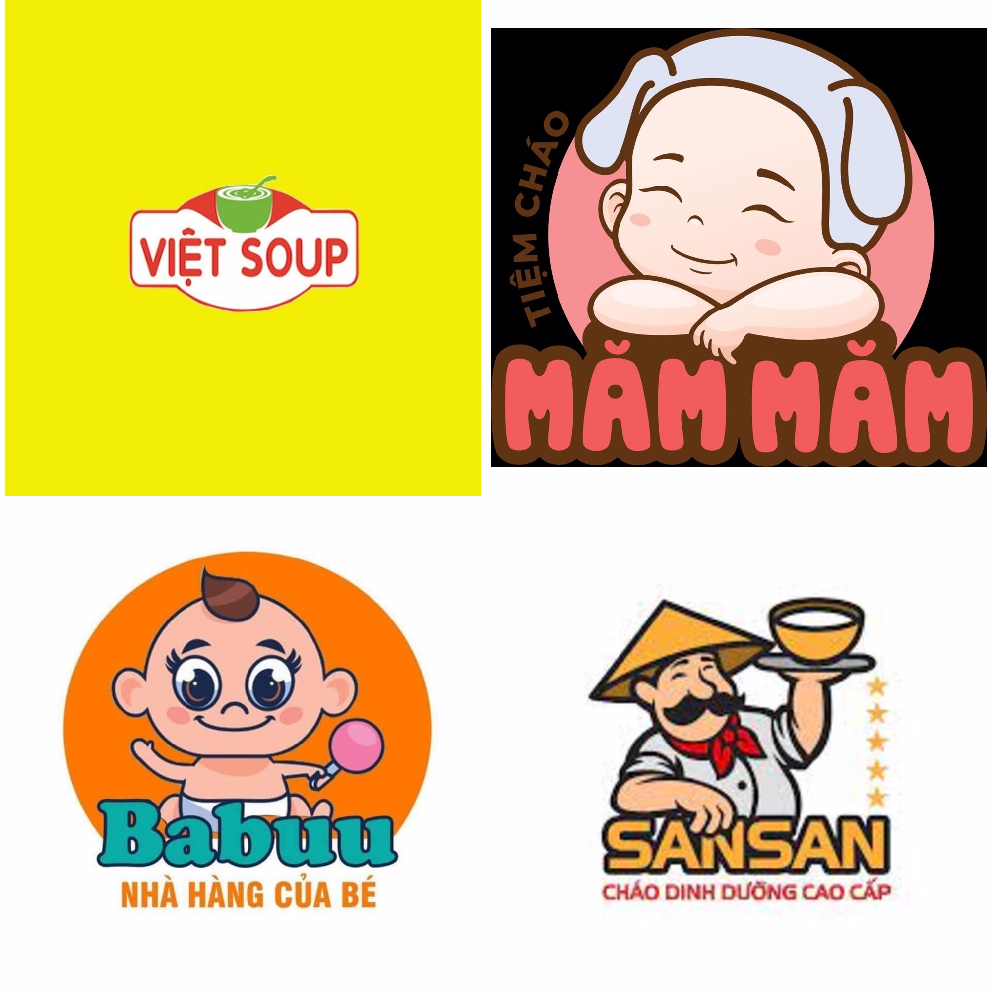 Logo cháo dinh dưỡng thường được thiết kế để nhấn mạnh tính chất dinh dưỡng và sự an toàn của sản phẩm.