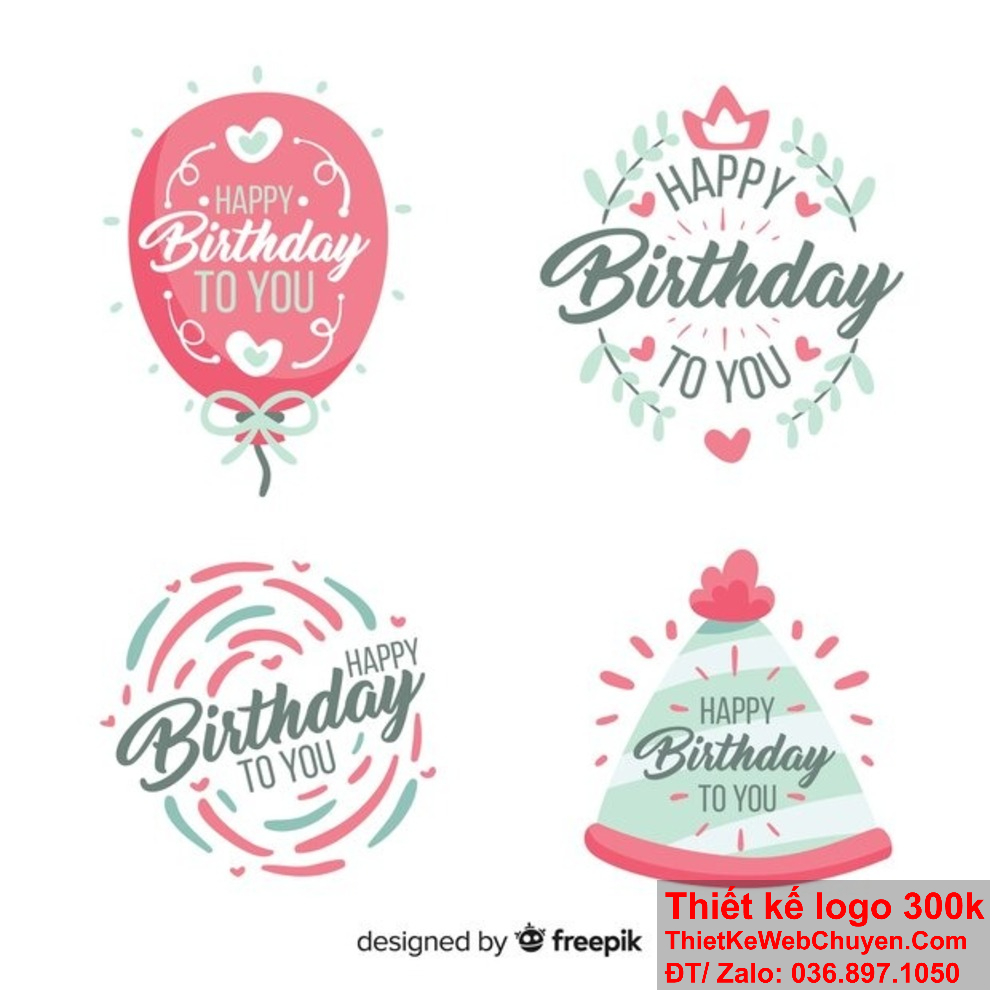 Logo sinh nhật thường được in trên thiệp mời, banner và các vật phẩm trang trí khác để tạo ra không gian lễ hội.