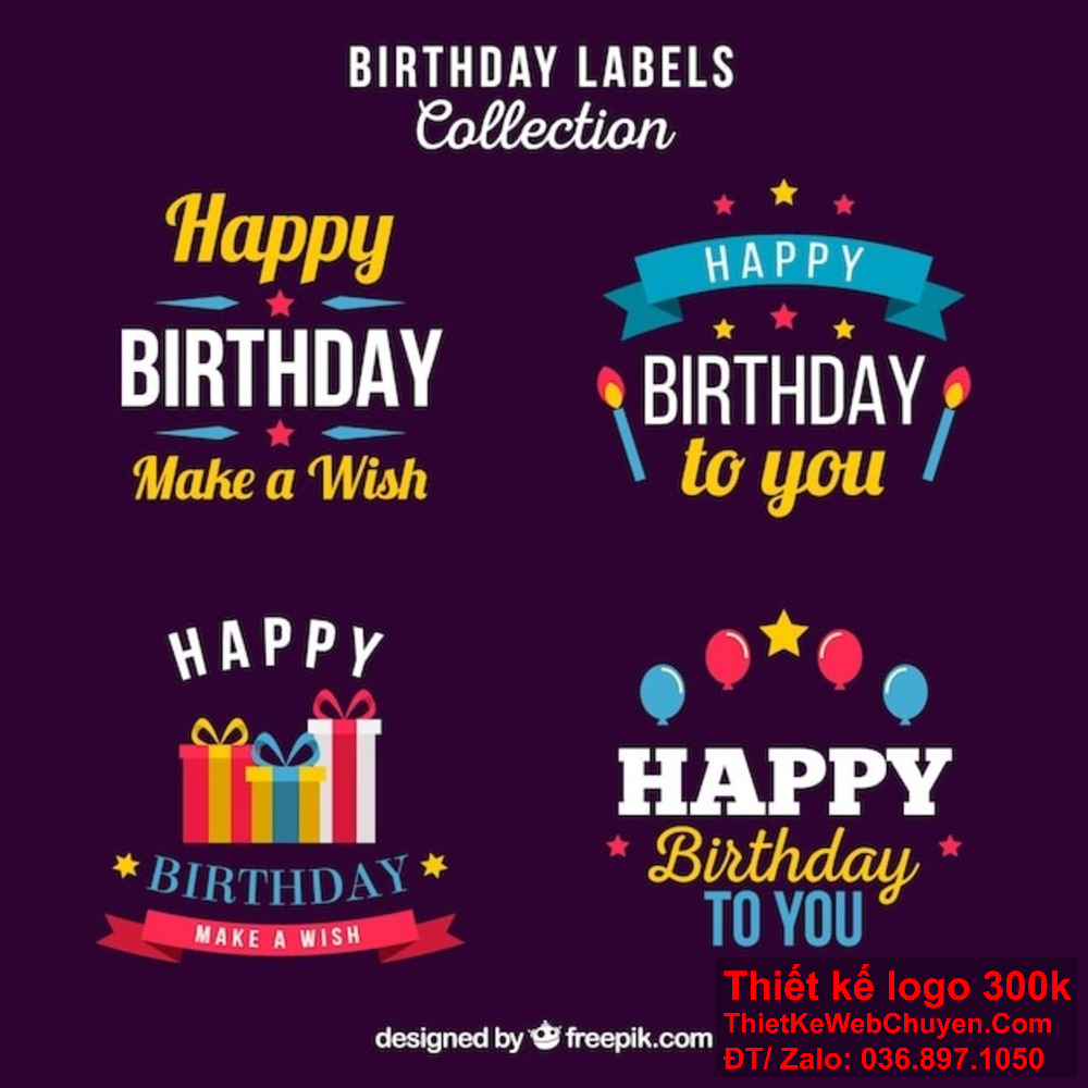 Logo sinh nhật thường phản ánh sự vui tươi, hạnh phúc và niềm vui của ngày kỷ niệm.