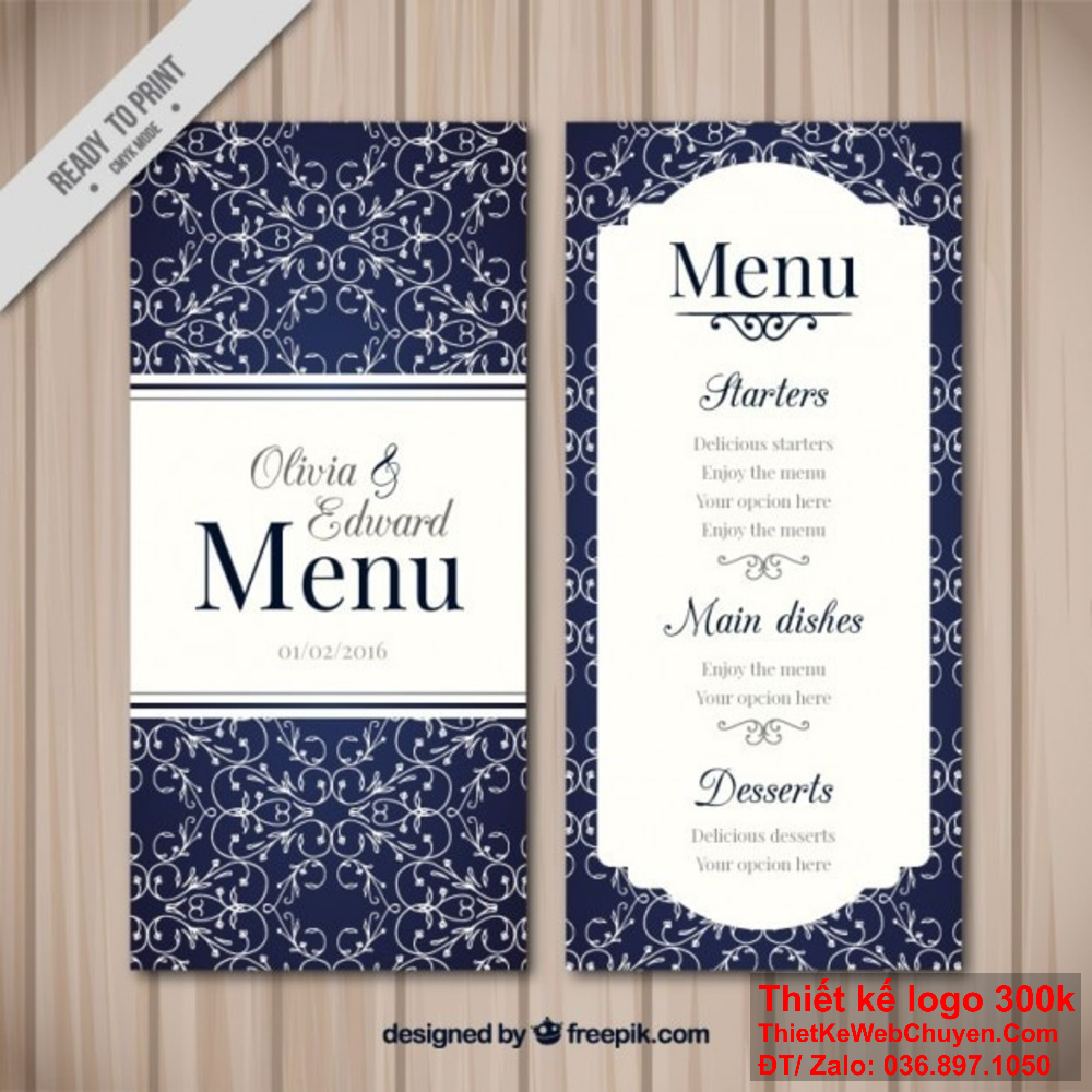 Chúng tôi cung cấp các menu mẫu đẹp sang trọng, giúp nhà hàng của bạn thu hút khách hàng ngay từ cái nhìn đầu tiên. Menu mẫu đẹp sang trọng không chỉ hấp dẫn về hình thức mà còn đảm bảo chất lượng món ăn cao cấp.