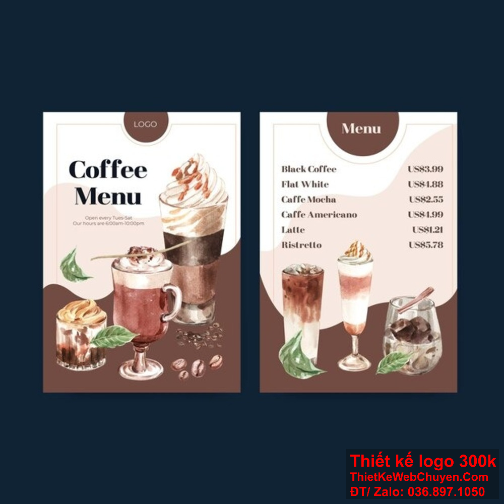 Đội ngũ thiết kế menu nước uống của chúng tôi luôn cập nhật xu hướng mới nhất. Chúng tôi cung cấp dịch vụ thiết kế menu nước uống đẹp mắt và sáng tạo.