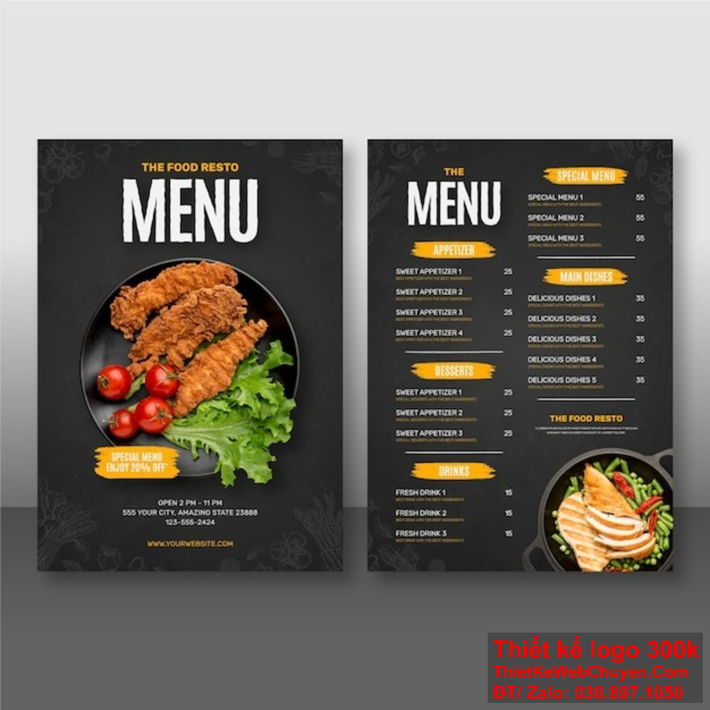 Đầu tư vào một menu thực đơn nhà hàng đẹp là bước đầu tiên để xây dựng thương hiệu và thu hút khách hàng đến với nhà hàng của bạn Menu thực đơn nhà hàng đẹp với các món ăn được trình bày hấp dẫn sẽ tạo sự khác biệt và thu hút khách hàng quay lại