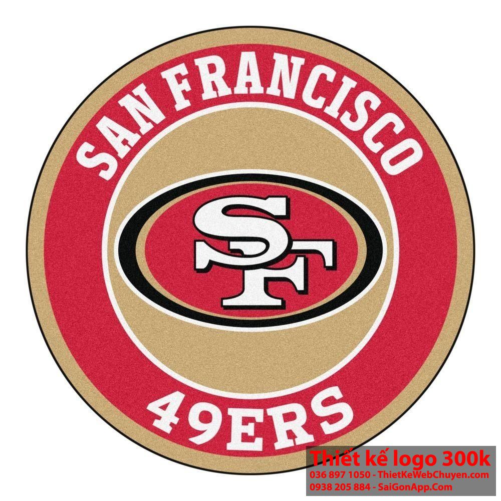 "San Francisco 49ers logo" thường được in trên các vật liệu như vải, giấy, và nhựa. Có nhiều biến thể của "San Francisco 49ers logo" được sử dụng trong quảng cáo và branding.