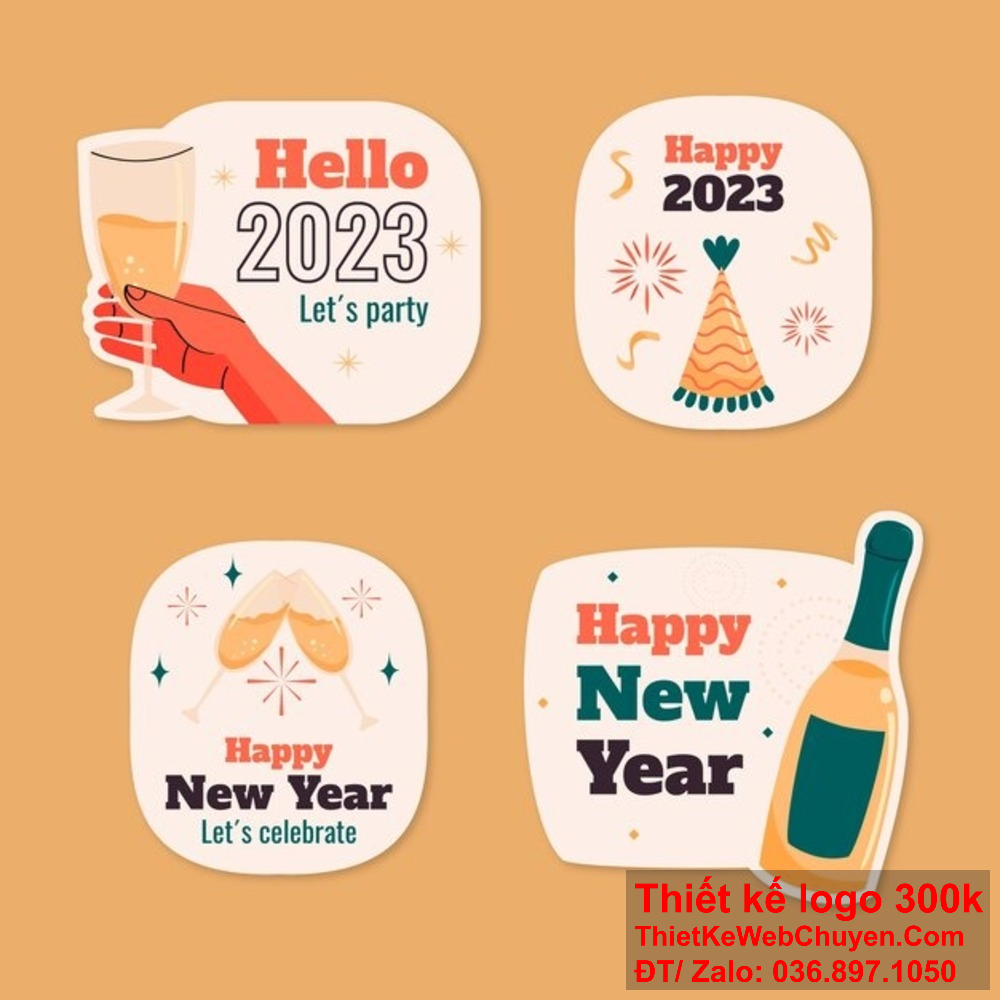 Chào đón năm mới bằng tem chúc mừng năm mới rực rỡ này. Năm mới đang đến, và tem chúc mừng này là món quà hoàn hảo.