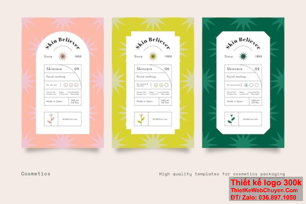 Sự độc đáo và chất lượng của tem nhãn mỹ phẩm đẹp này sẽ gây ấn tượng mạnh mẽ với khách hàng. Sự tinh tế và sáng tạo trong tem nhãn mỹ phẩm đẹp này làm nổi bật thương hiệu của bạn.