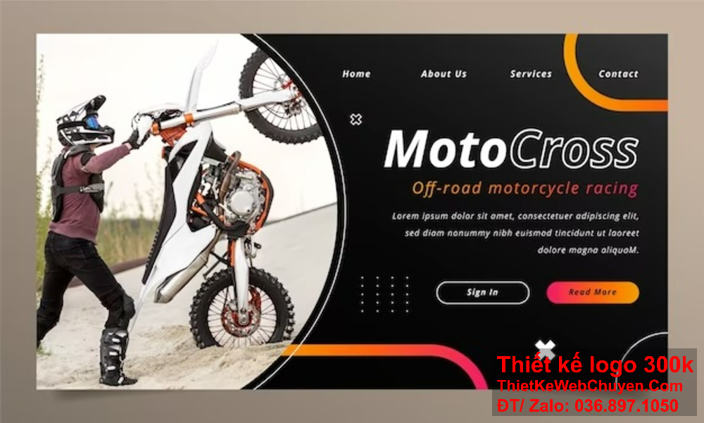 "Dịch vụ thiết kế banner website và ảnh bìa Facebook cá nhân hóa, đáp ứng mọi nhu cầu và yêu cầu riêng biệt của doanh nghiệp xe máy." "Chúng tôi cam kết mang đến cho bạn những thiết kế banner website và ảnh bìa Facebook chất lượng cao, giúp nâng cao sự chuyên nghiệp và thương hiệu