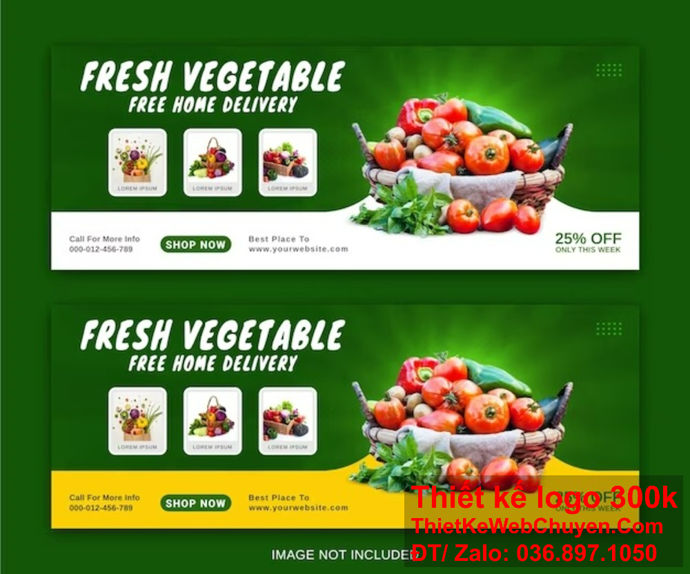 "Chúng tôi tự hào là địa chỉ uy tín trong việc cung cấp dịch vụ thiết kế banner website và ảnh bìa Facebook trái cây tươi, đáp ứng mọi nhu cầu của bạn." "Dịch vụ thiết kế banner website và ảnh bìa Facebook trái cây tươi, làm nổi bật vẻ đẹp tự nhiên và sức sống của trái cây trong trang trí hình ảnh của bạn."