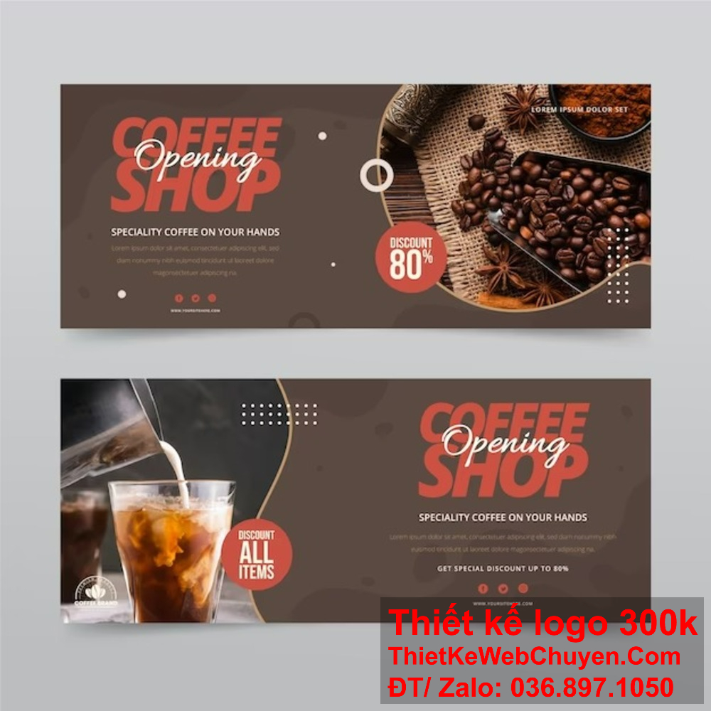 "Khám phá bộ sưu tập banner website độc đáo, tinh tế, dành riêng cho các quán cà phê và quán coffee shop của bạn." Với dịch vụ thiết kế banner website, chúng tôi tạo ra ảnh bìa cafe tuyệt vời, hấp dẫn khách hàng ngay từ cái nhìn đầu tiên."