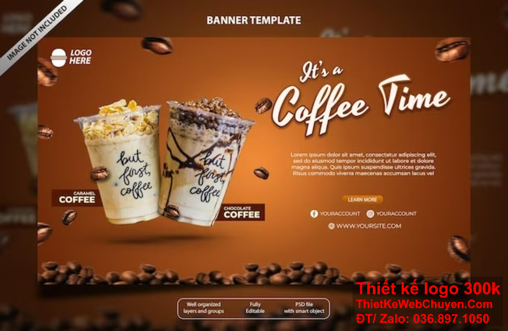 "Mang đến sự chuyên nghiệp và sáng tạo cho quán cà phê của bạn với dịch vụ thiết kế banner website từ chúng tôi." "Tạo ấn tượng mạnh mẽ với khách hàng qua banner website chuyên nghiệp, thiết kế độc đáo với chủ đề cafe cà phê."