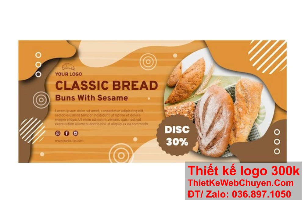 Thiết kế banner website tinh tế giúp cửa hàng bánh mì nổi bật trên thị trường. Thiết kế banner website giúp cửa hàng bánh mì thu hút sự chú ý của khách hàng.