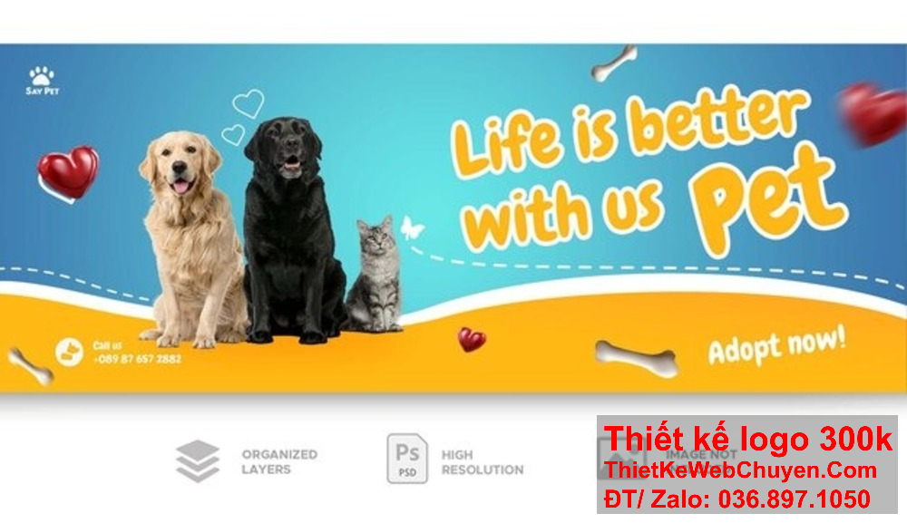 Thiết kế banner ảnh bìa chăm sóc thú cưng pet giúp thúc đẩy kinh doanh. Đầu tư vào thiết kế banner ảnh bìa chăm sóc thú cưng pet giúp nâng cao thương hiệu.