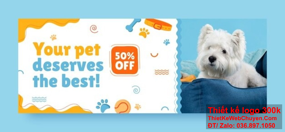Banner ảnh bìa chăm sóc thú cưng pet cần thiết kế hài hòa và hấp dẫn. Tạo ấn tượng với khách hàng nhờ thiết kế banner ảnh bìa chăm sóc thú cưng pet sáng tạo.