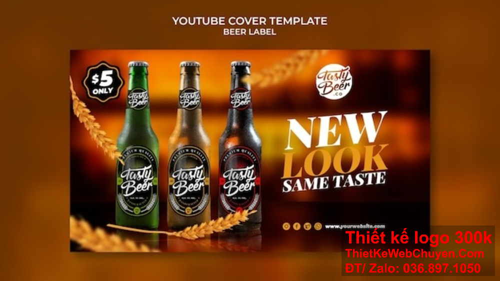 Thiết kế banner ảnh bìa công ty bia nước ngọt với hình ảnh ly bia mát lạnh. Thiết kế banner ảnh bìa công ty bia nước ngọt phải rõ ràng, truyền tải thông điệp hiệu quả.