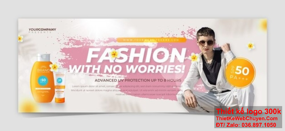 Thiết kế banner ảnh bìa công ty may mặc với màu sắc và thông điệp hấp dẫn. Banner ảnh bìa công ty may mặc cần thiết kế đơn giản mà tinh tế.