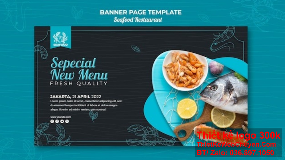 Thiết kế banner ảnh bìa Facebook thủy sản mang đến hình ảnh chuyên nghiệp. Tăng cường sự tương tác với thiết kế banner ảnh bìa Facebook thủy sản.