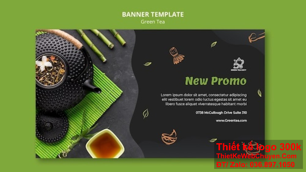 Thiết kế banner website ảnh bìa công ty trà xanh phải truyền tải sự thuần khiết của sản phẩm. Thiết kế banner website ảnh bìa công ty trà xanh độc đáo giúp thương hiệu nổi bật.