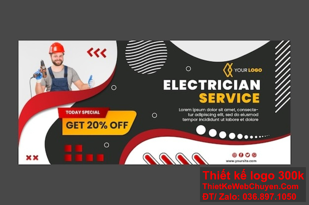 Thiết kế banner ảnh bìa dịch vụ sửa điện lạnh với phong cách độc đáo. Tạo sự khác biệt thông qua thiết kế banner ảnh bìa dịch vụ sửa điện lạnh sáng tạo.