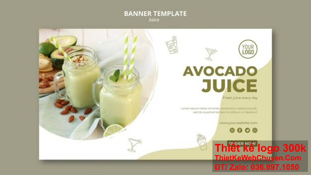 Thiết kế banner website ảnh bìa ép sinh tố phải thể hiện sự tươi mát của sản phẩm. Thiết kế banner website ảnh bìa ép sinh tố độc đáo giúp thương hiệu nổi bật.