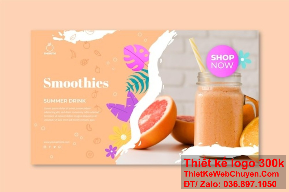 Thiết kế banner website ảnh bìa ép sinh tố phản ánh sự sáng tạo và độc đáo của thương hiệu. Thiết kế banner website ảnh bìa ép sinh tố phải truyền tải được thông điệp thương hiệu.