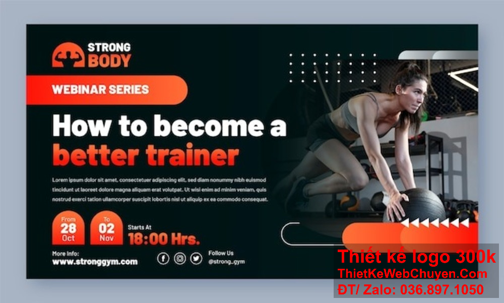 Cải thiện nhận diện thương hiệu với thiết kế banner ảnh bìa độc đáo cho phòng tập gym. Thiết kế banner website giúp phòng tập gym nổi bật trong môi trường trực tuyến.
