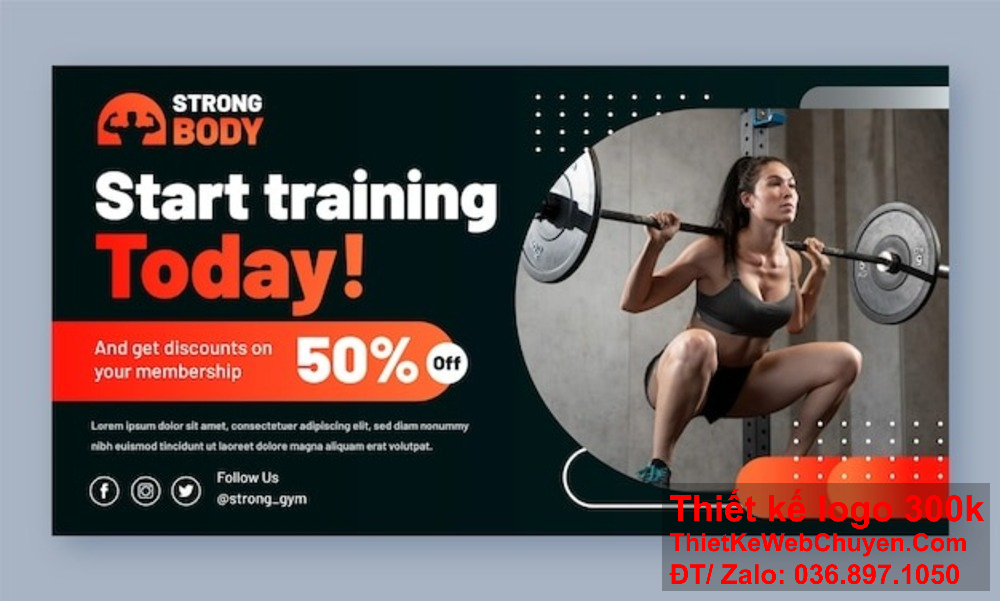 Thiết kế banner website sáng tạo giúp phòng tập gym tăng nhận diện thương hiệu. Thiết kế ảnh bìa giúp phòng tập gym truyền tải thông điệp một cách tinh tế.