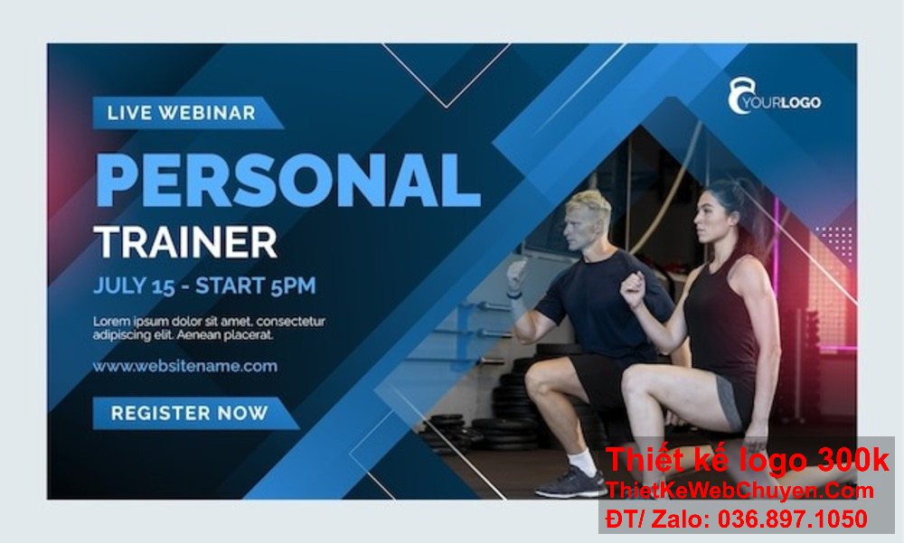 Banner website giúp phòng tập gym nổi bật trong môi trường cạnh tranh trực tuyến. Banner ảnh bìa giúp phòng tập gym tạo dấu ấn thị giác mạnh mẽ.