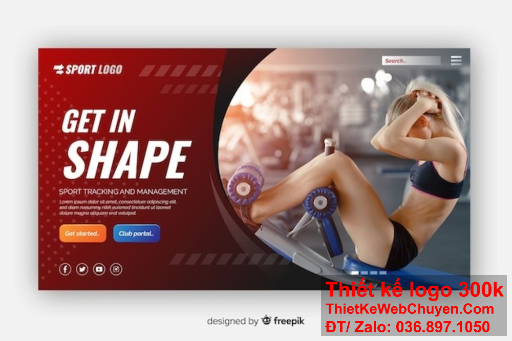 Thiết kế banner website tinh tế giúp phòng tập gym nổi bật trên thị trường. Thiết kế banner website giúp phòng tập gym thu hút sự chú ý của khách hàng.