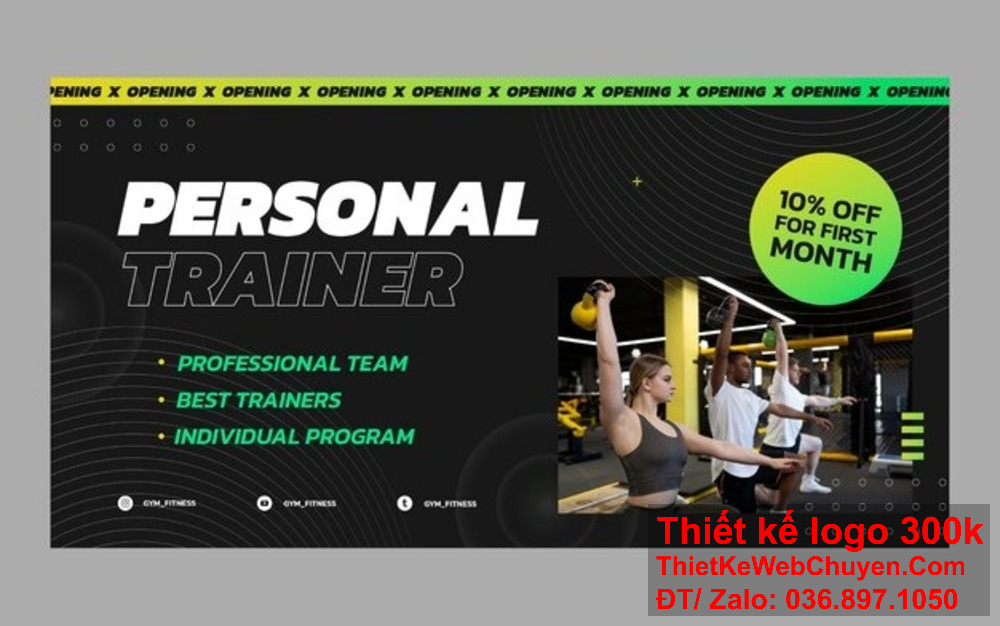Thiết kế banner website giúp phòng tập gym tăng uy tín thương hiệu. Banner ảnh bìa độc đáo giúp phòng tập gym tạo dấu ấn thị giác mạnh mẽ.