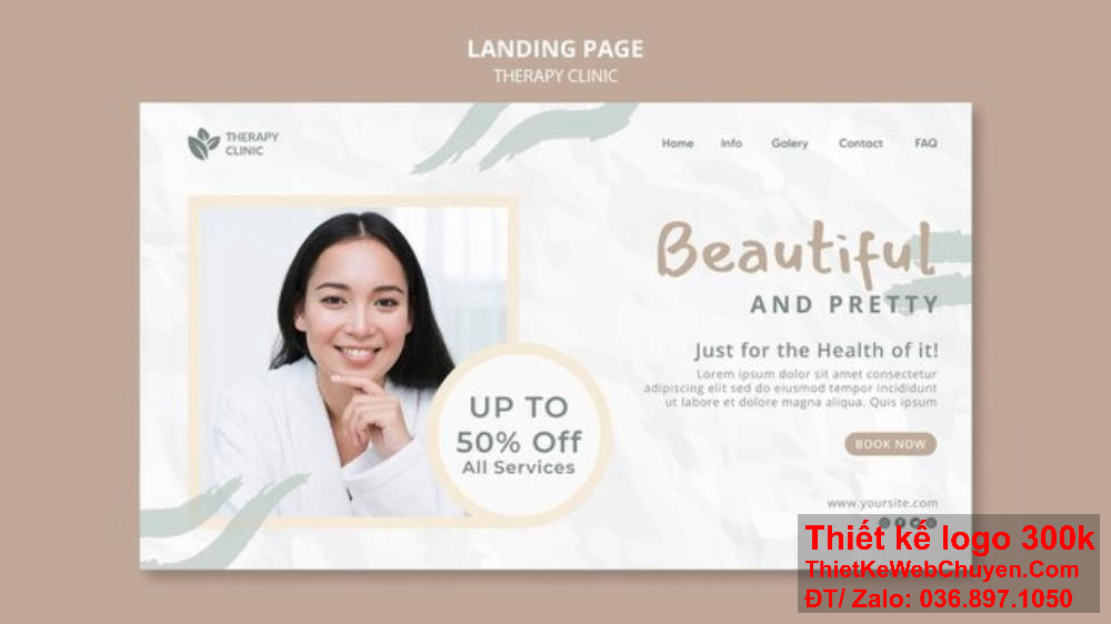 Ảnh bìa thẩm mỹ viện nail nổi bật với sự kết hợp màu sắc hài hòa và thông điệp sắc đẹp rõ ràng.