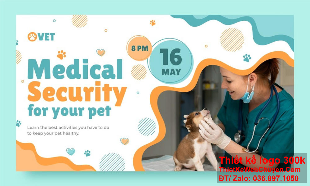 Banner website ảnh bìa Facebook thú y giúp truyền đạt thông điệp về sức khỏe và hạnh phúc của thú cưng. Thiết kế banner website ảnh bìa Facebook thú y để thể hiện sự chuyên nghiệp và tận tâm trong chăm sóc thú cưng.