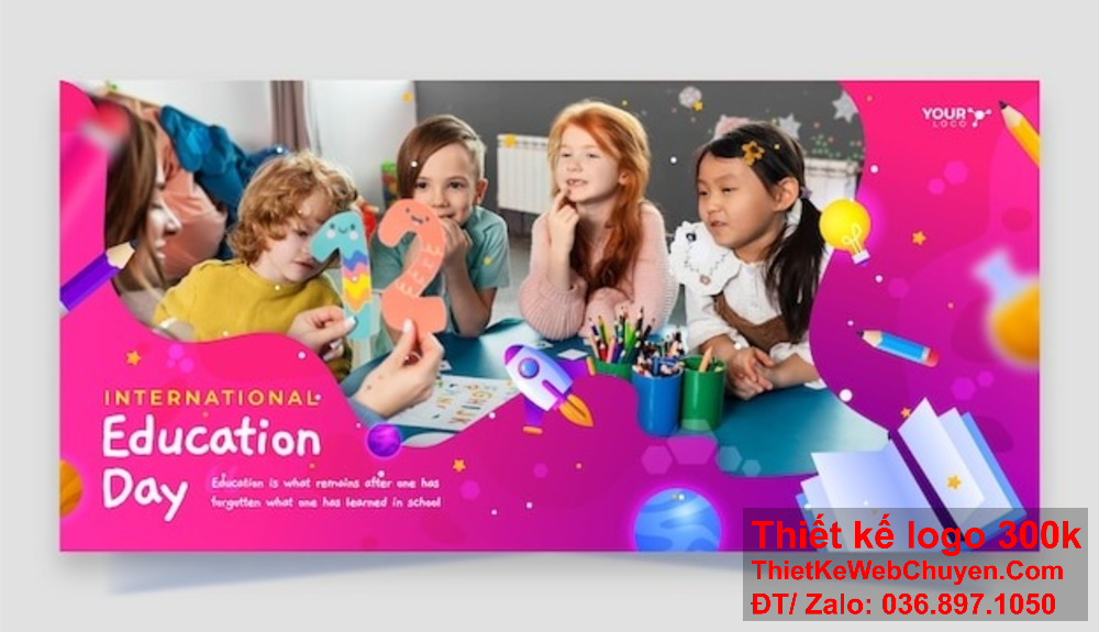 Banner website giúp trường mầm non nổi bật trong môi trường cạnh tranh trực tuyến. Banner ảnh bìa giúp trường mầm non tạo dấu ấn thị giác mạnh mẽ.