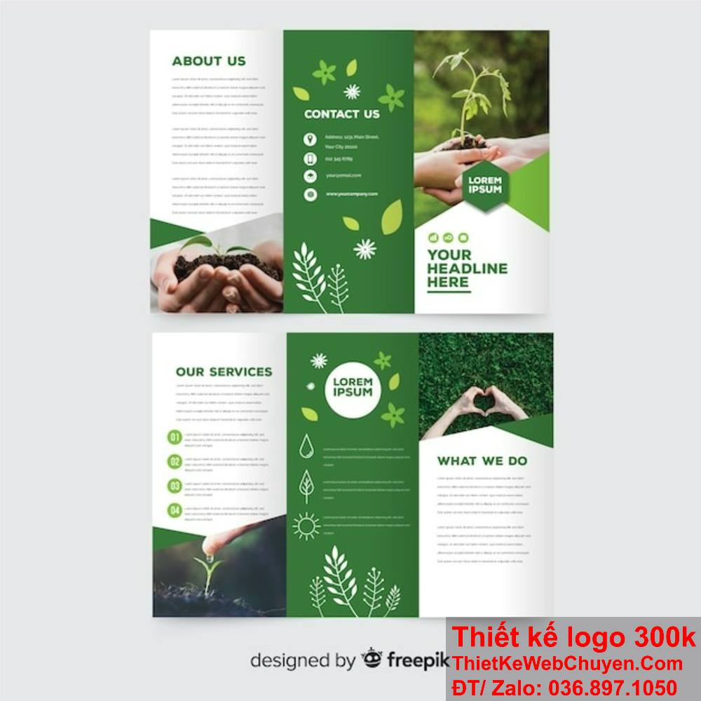 Để lại ấn tượng với khách hàng bằng thiết kế brochure Dịch vụ chăm sóc cây xanh độc đáo. Thiết kế brochure Dịch vụ chăm sóc cây xanh sáng tạo, nổi bật.