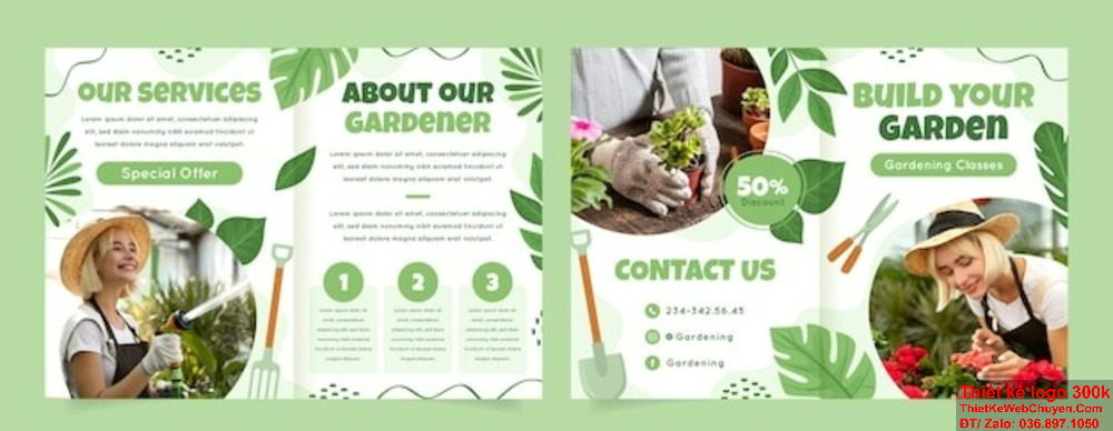 Bạn cần thiết kế brochure Dịch vụ chăm sóc cây xanh? Hãy đến với chúng tôi! Chúng tôi chuyên thiết kế brochure Dịch vụ chăm sóc cây xanh, đảm bảo sự chuyên nghiệp và thu hút.