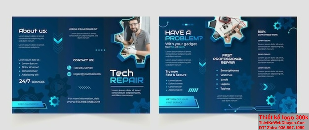 "Thiết kế brochure dịch vụ hỗ trợ kỹ thuật – đối tác tin cậy của doanh nghiệp."