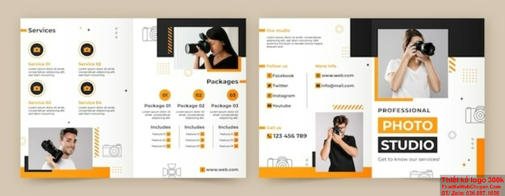 Tạo ấn tượng mạnh với khách hàng bằng Thiết kế brochure Dịch vụ sản xuất video và nhiếp ảnh. Chúng tôi cung cấp dịch vụ Thiết kế brochure Dịch vụ sản xuất video và nhiếp ảnh chất lượng cao.