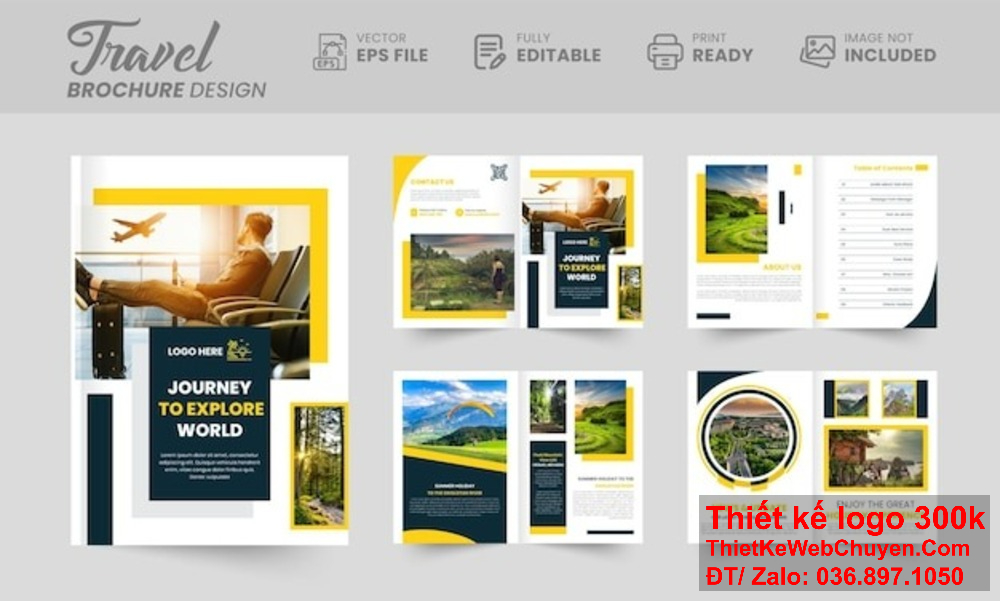 Nâng cao hình ảnh thương hiệu với thiết kế brochure Du lịch và lữ hành chuyên nghiệp. Hãy để chúng tôi tạo ra thiết kế brochure Du lịch và lữ hành độc đáo cho bạn.