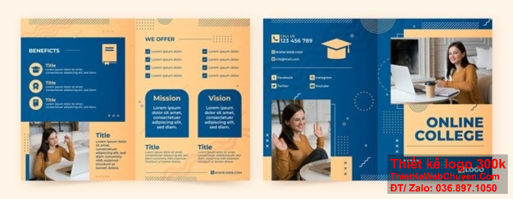 Bạn sẽ thích thú với thiết kế brochure Giáo dục và đào tạo của chúng tôi. Thiết kế brochure Giáo dục và đào tạo giúp tăng cường thương hiệu của bạn.