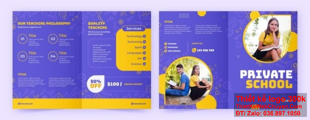 Thiết kế brochure Giáo dục và đào tạo giúp bạn nổi bật giữa đối thủ. Thiết kế brochure Giáo dục và đào tạo của chúng tôi mang phong cách hiện đại.