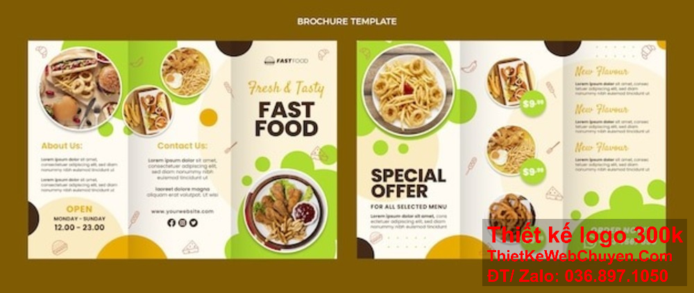 Thiết kế brochure Nhà hàng và ẩm thực chuyên nghiệp giúp bạn tạo ấn tượng với khách hàng ngay từ cái nhìn đầu tiên. Thiết kế brochure Nhà hàng và ẩm thực giúp bạn nổi bật giữa đám đông.