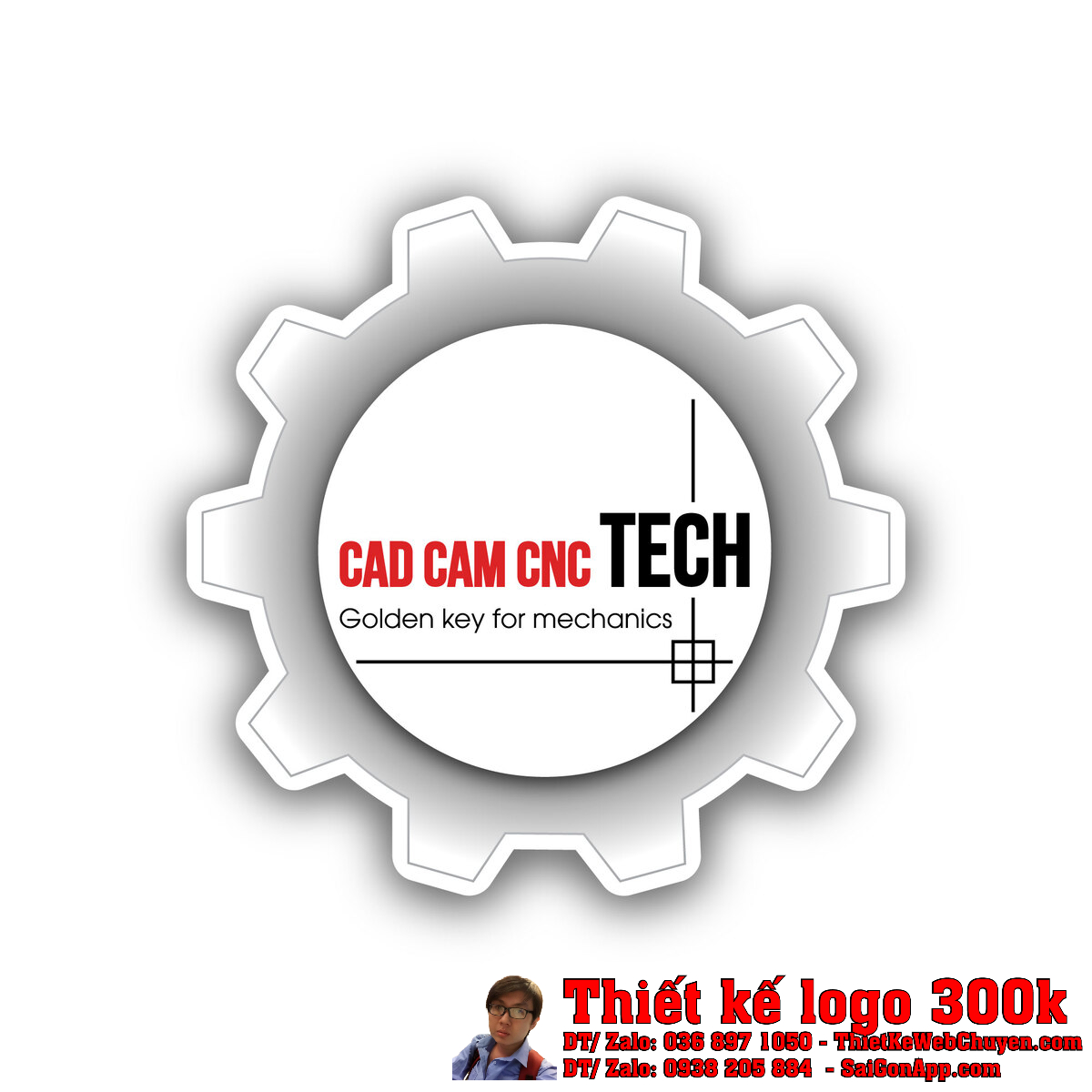 Chi tiết thiết kế logo CAD CAM CNC TECH 1