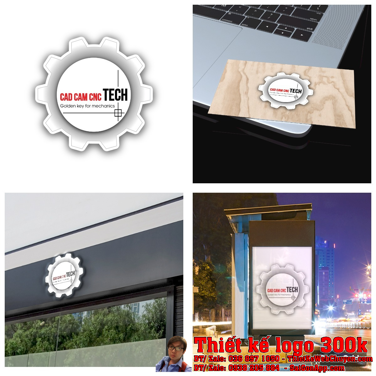 Tổng thể thiết kế logo CAD CAM CNC TECH
