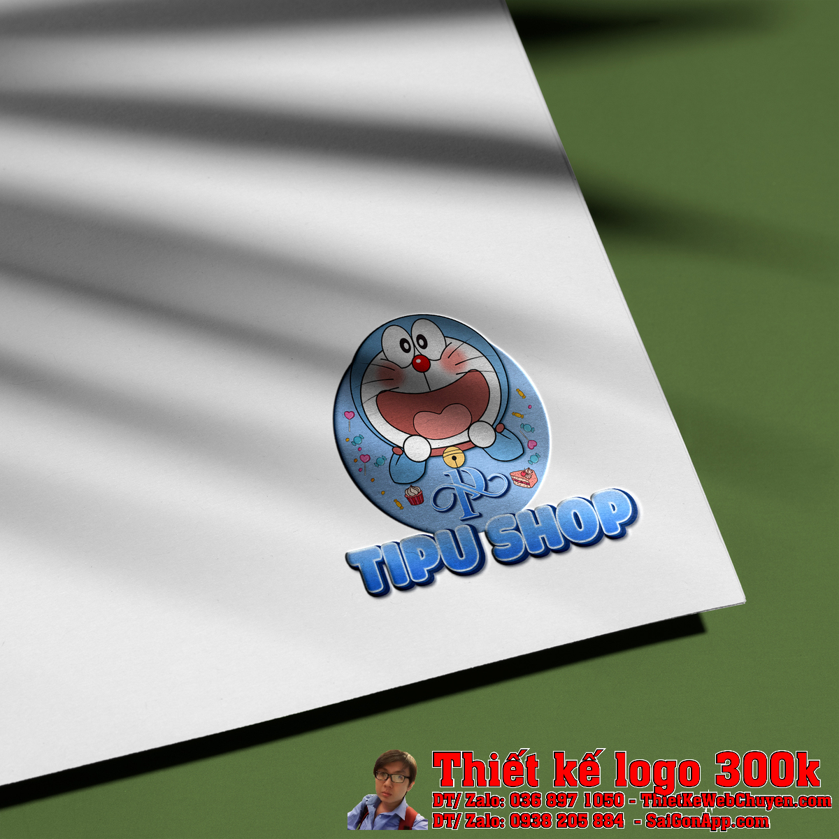 Mẫu thiết kế logo TIPU shop trên nền trắng