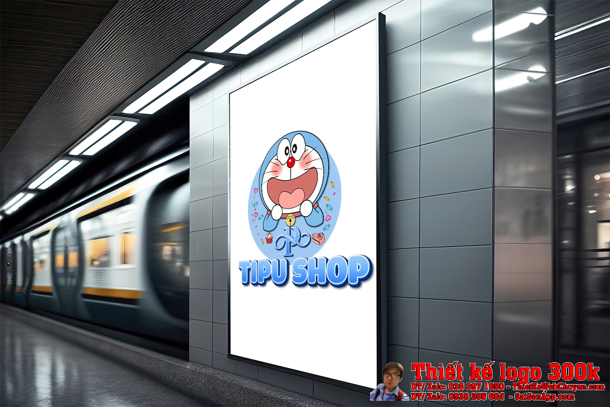 Ứng dụng thiết kế logo TIPU shop trên bao bì