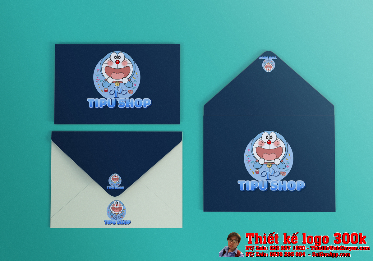 Thiết kế logo TIPU shop dạng banner ngang