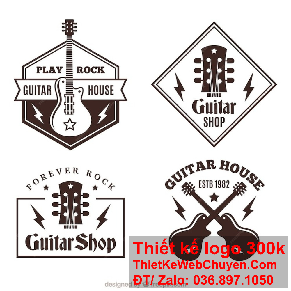 Thiết kế logo cây đàn guitar giúp thương hiệu trở nên phong cách và độc đáo. Logo cây đàn guitar có thể là biểu tượng của sự sáng tạo và cảm xúc trong âm nhạc.