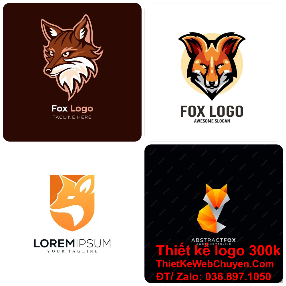 Thiết kế logo con cáo với phong cách cổ điển.