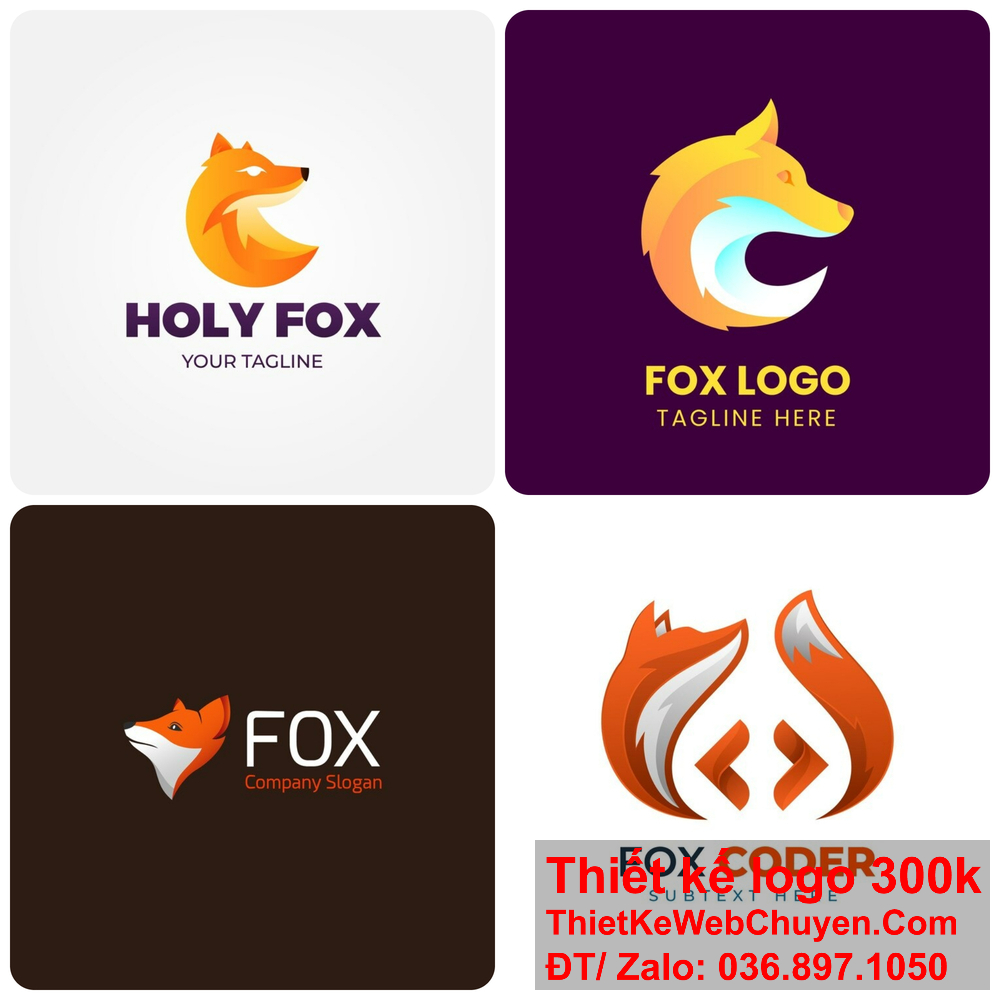 Thiết kế logo con cáo với phong cách sáng tạo.