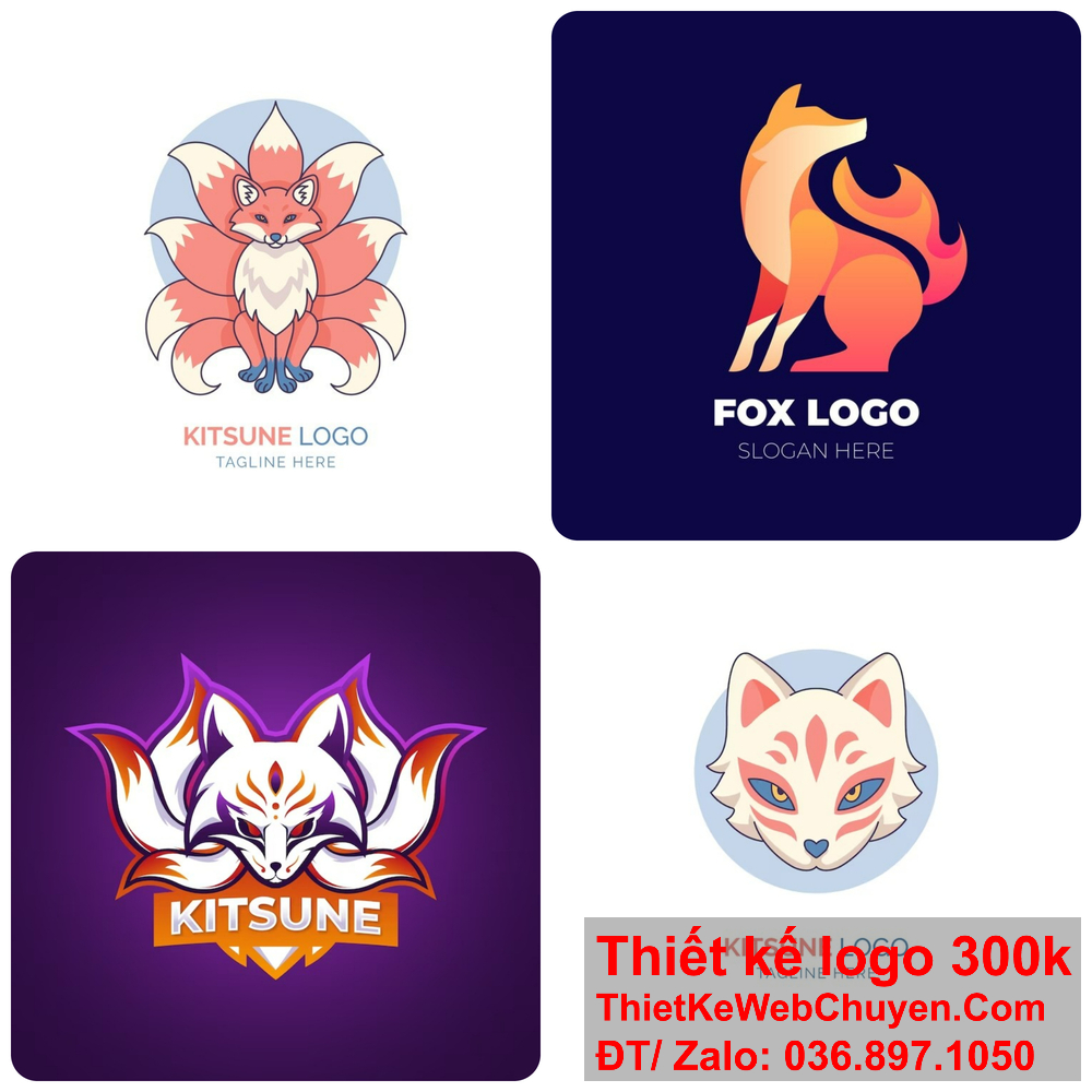 Thiết kế logo con cáo mang tính nghệ thuật.