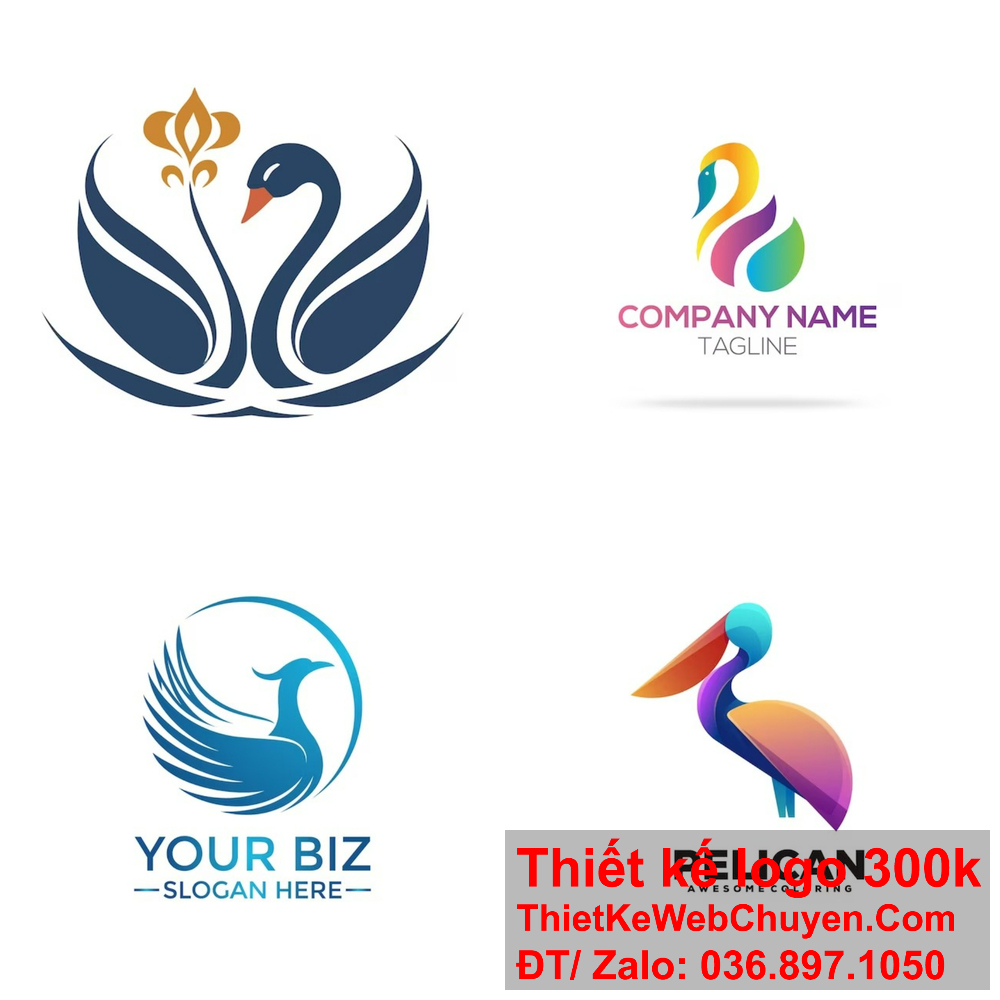 Thiết kế logo con chim hạc với phong cách sáng tạo. Thiết kế logo con chim hạc nâng cao uy tín thương hiệu.