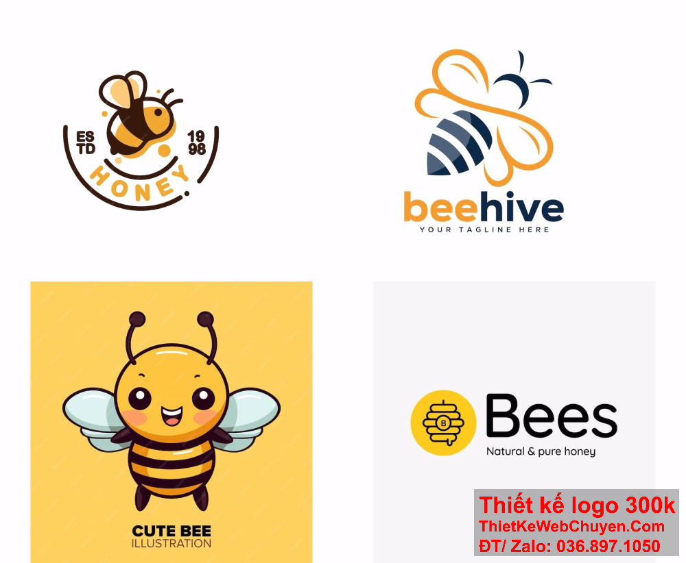 Thiết kế logo con ong giúp thương hiệu gắn kết với giá trị và tính cách làm việc chăm chỉ. Logo con ong mang lại cảm giác tích cực và sự hòa nhập cho khách hàng.